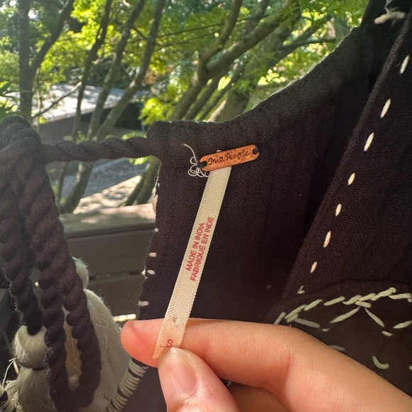 Free People I’m the One Maxi Dress Smocked Tassel Embroidered Flowy - Picture 11 of 15